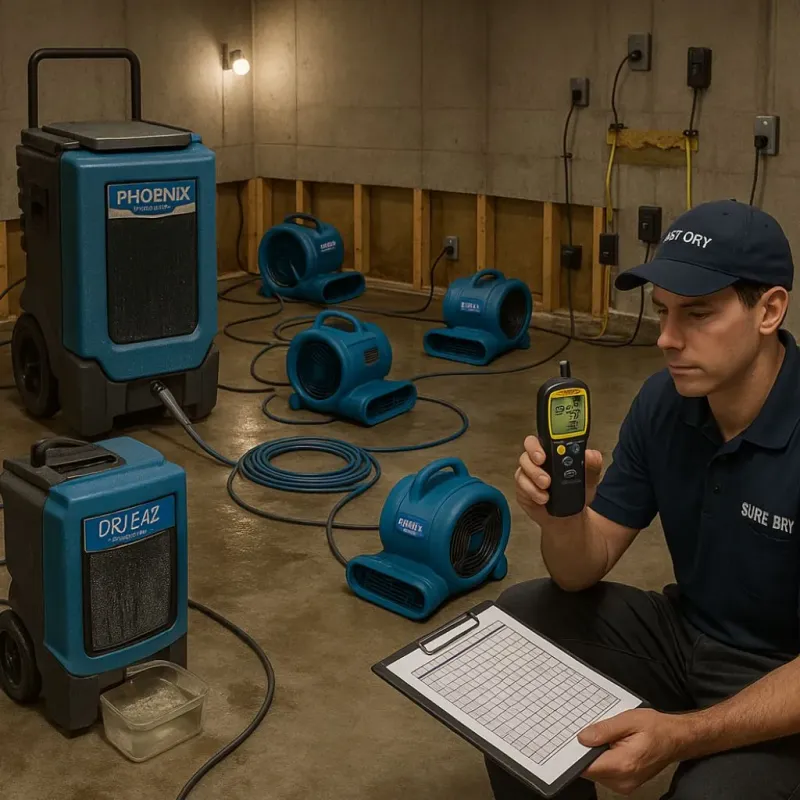 Structural Drying and Dehumidification process in Utica, MI